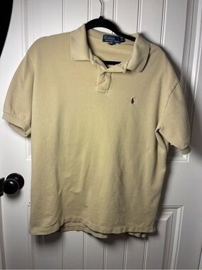 Ralph Lauren Men’s Light Cream Polo with Green Pony